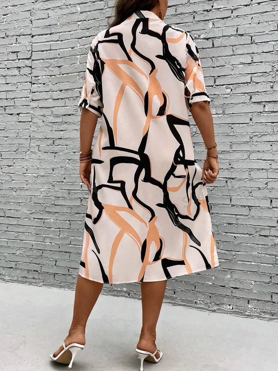 WesternStitch Plus Allover Print Button Front Shirt Dress WesternStitch