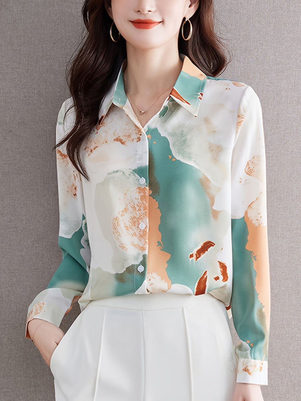 Elegant Watercolor Print Shirt WesternStitch