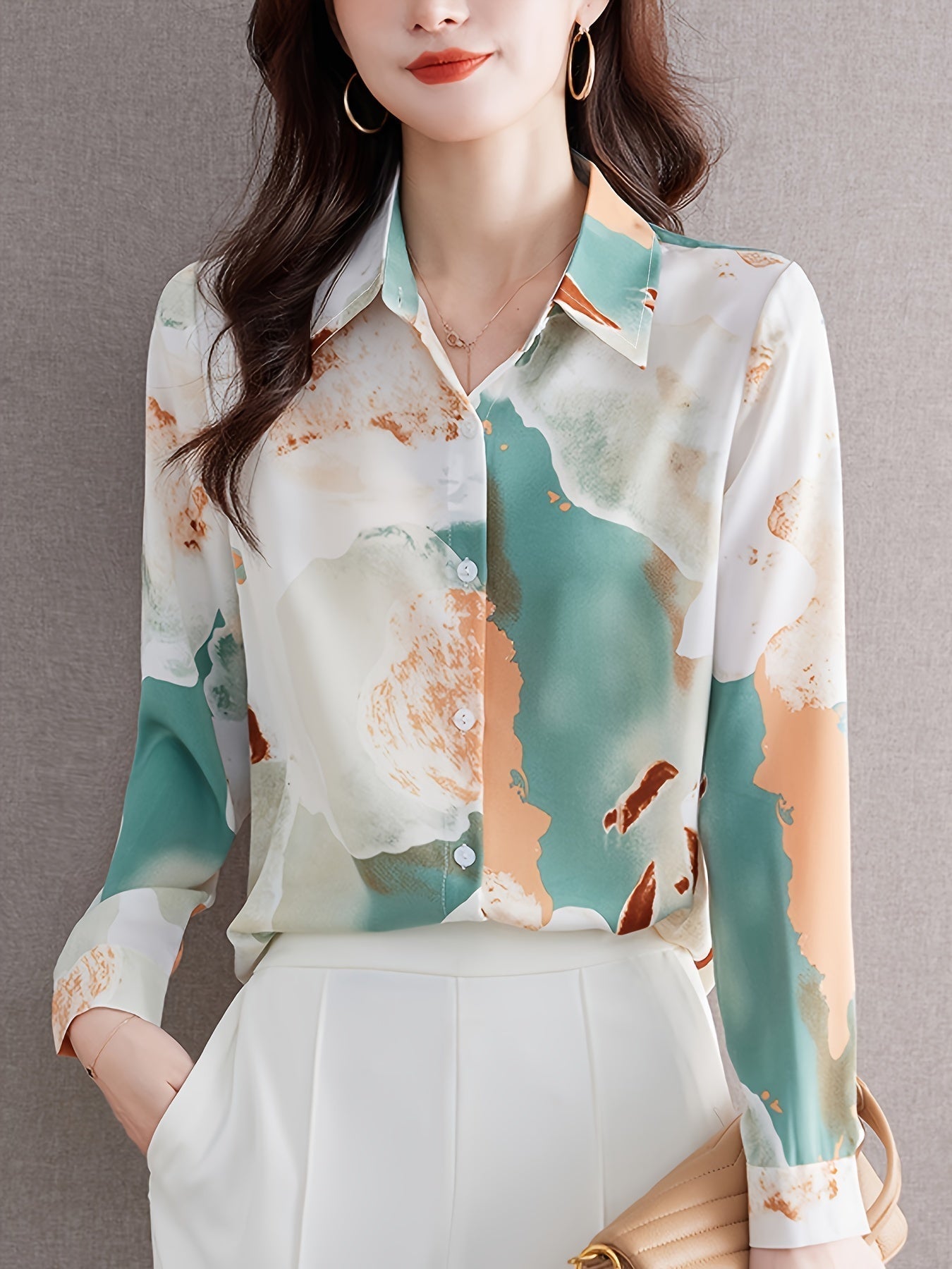 Elegant Watercolor Print Shirt WesternStitch