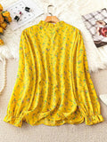 Women yellow printed top WesternStitch