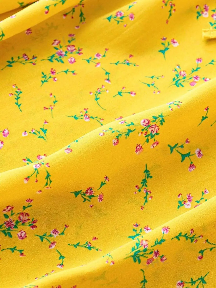 Women yellow printed top WesternStitch