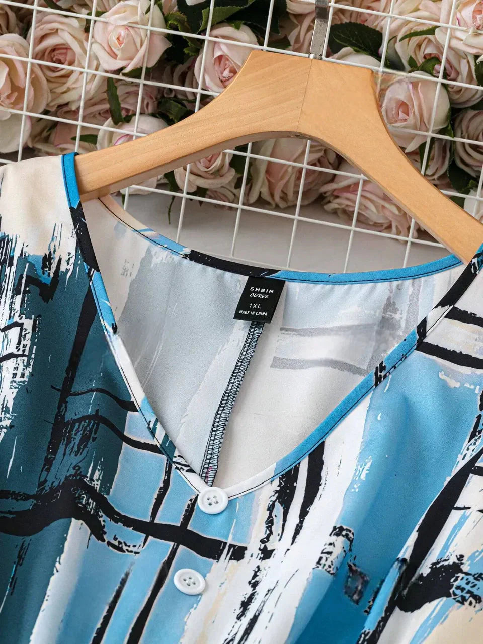 WesternStitch Women's Elegant Plaid & Print V-Neck Short Sleeve Summer Dress WesternStitch