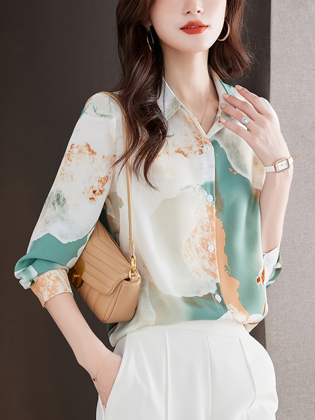 Elegant Watercolor Print Shirt WesternStitch