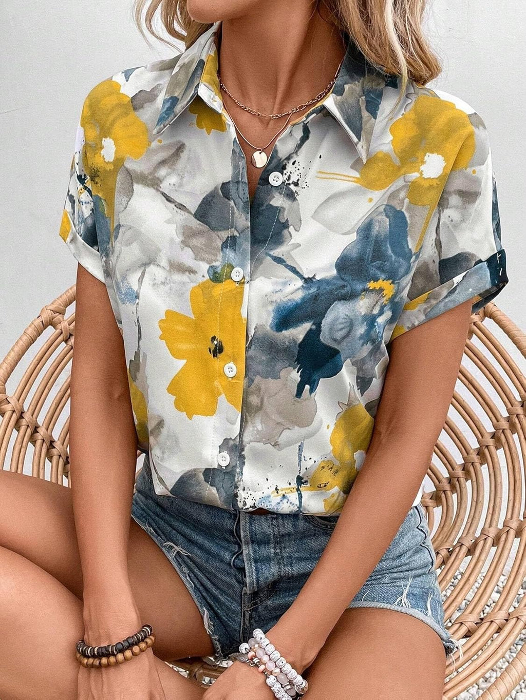 WesternStitch Shirt for Women Stylish Western Korean Design Short Sleeves WesternStitch