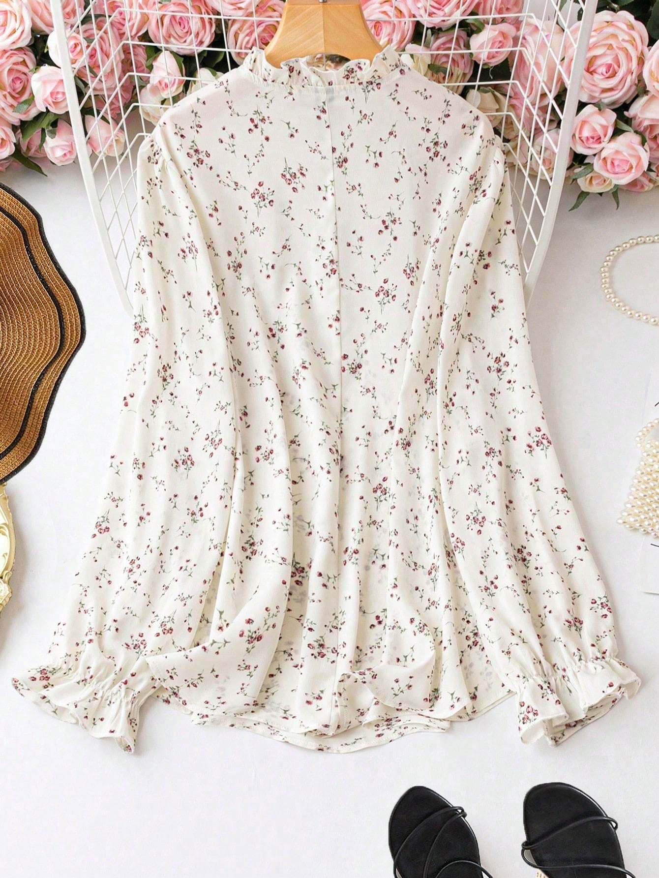 Cream printed designer top WesternStitch